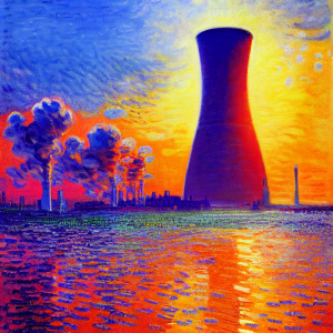 Futuristic nuclear power plant